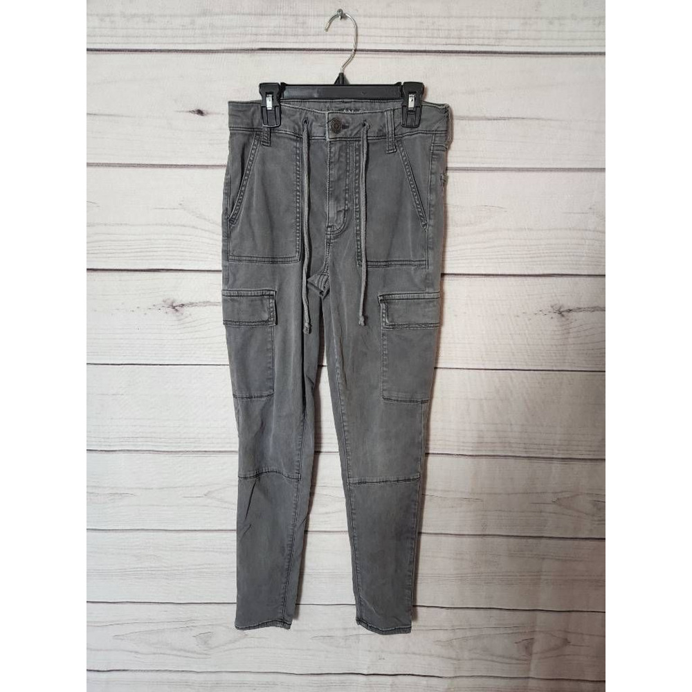 American Eagle Outfitters Womens Hi-Rise Jegging Gray Stretch Cargo Pockets 6